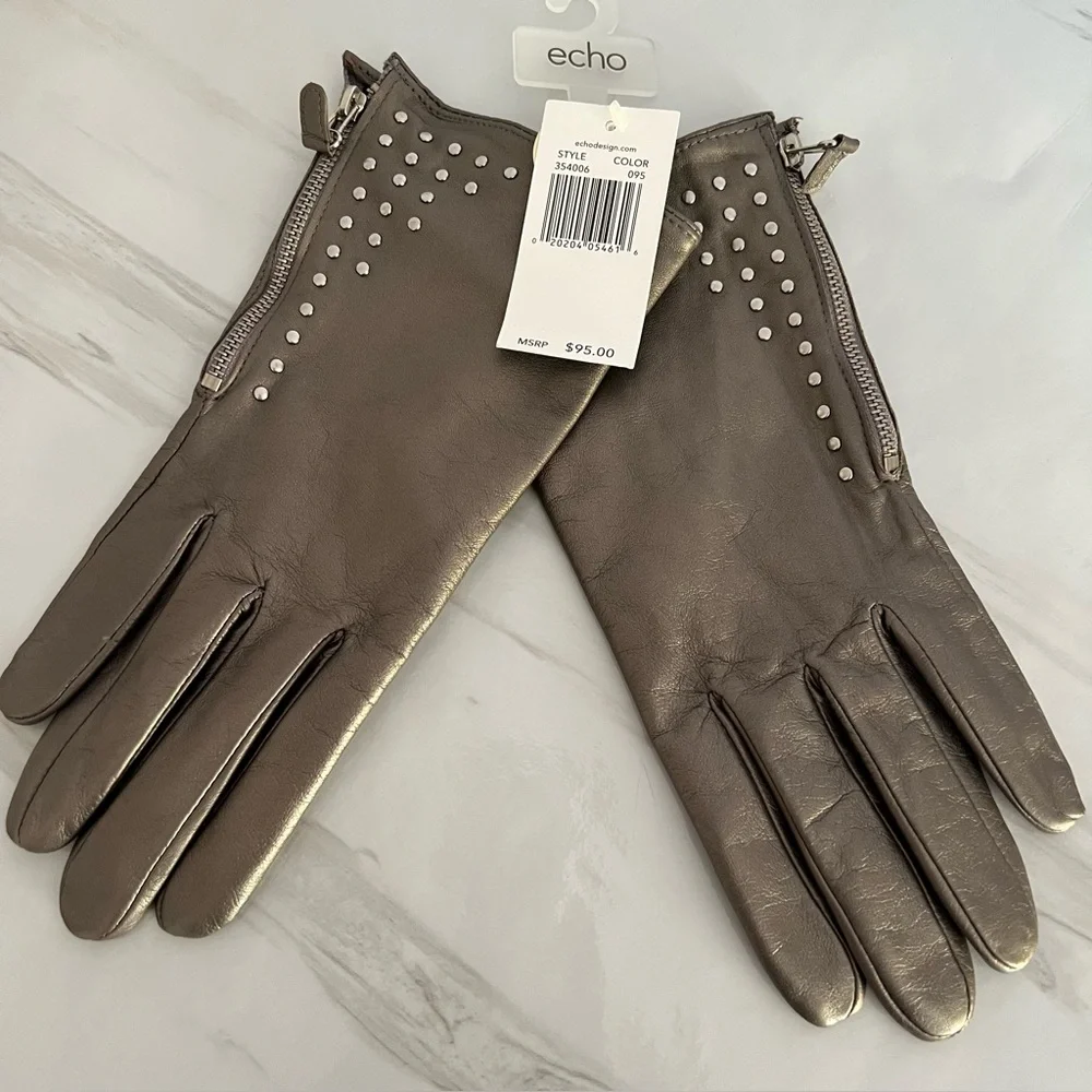NWT Ladies Echo Studded Leather Gloves - XL - Picture 2 of 9